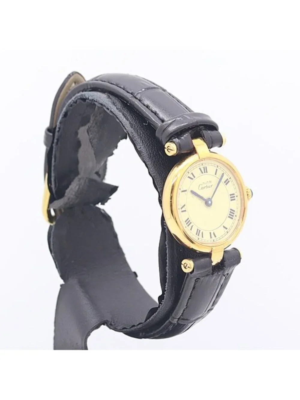 Cartier Bonded Must Vendome SM Vermeil Quartz Ivory Dial Watch